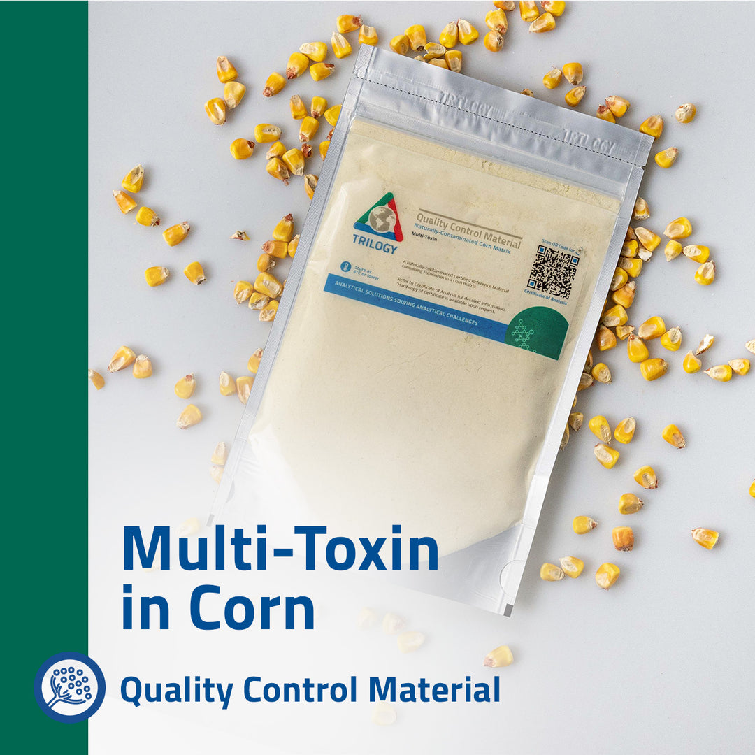 Aflatoxin B1/B2/G1/G2, Deoxynivalenol, Fumonisin B1/B2/B3 and Zearalenone in Corn Quality Control Material