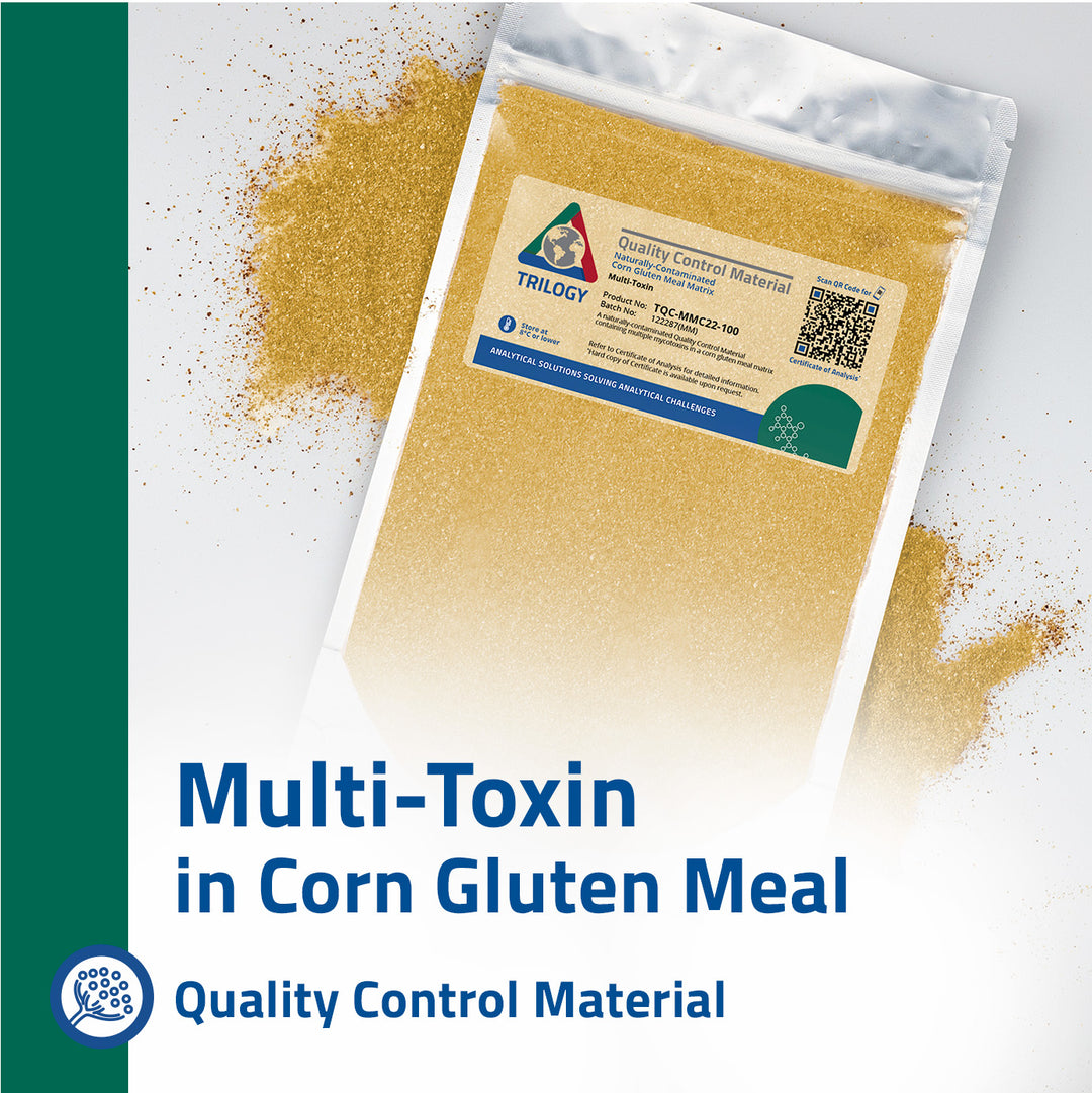Aflatoxin B1/B2/G1/G2, Deoxynivalenol, Fumonisin B1/B2/B3 and Zearalenone in Corn Gluten Meal Quality Control Material